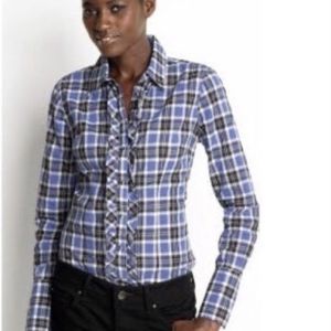 Banana Republic Ruffle Front Button Up Shirt